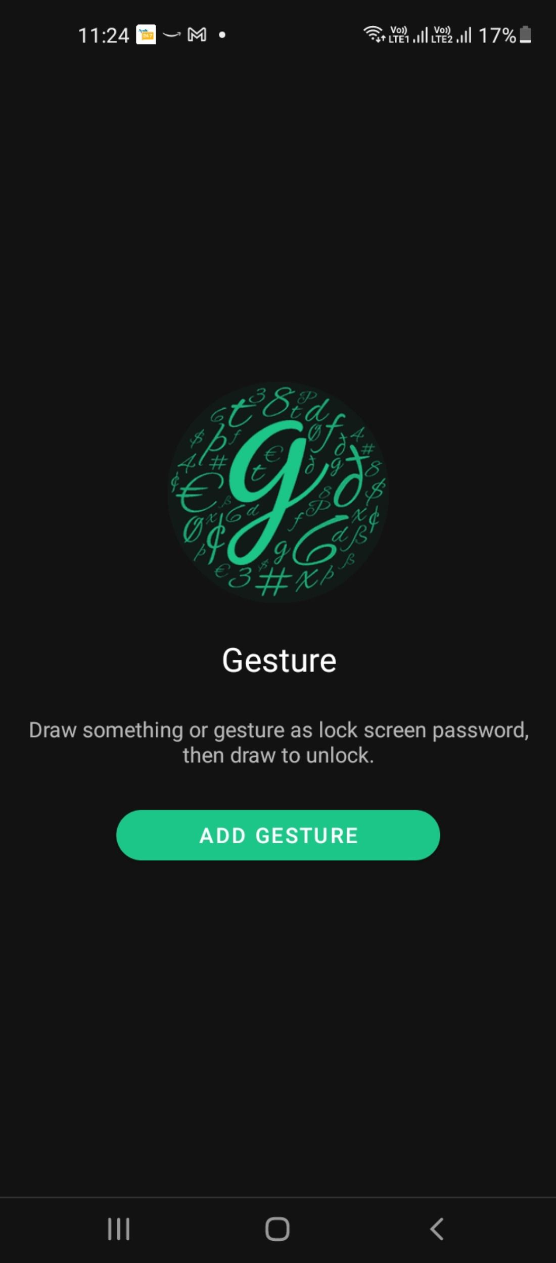 تنظیمات صفحه قفل در Gesture Lock Screen