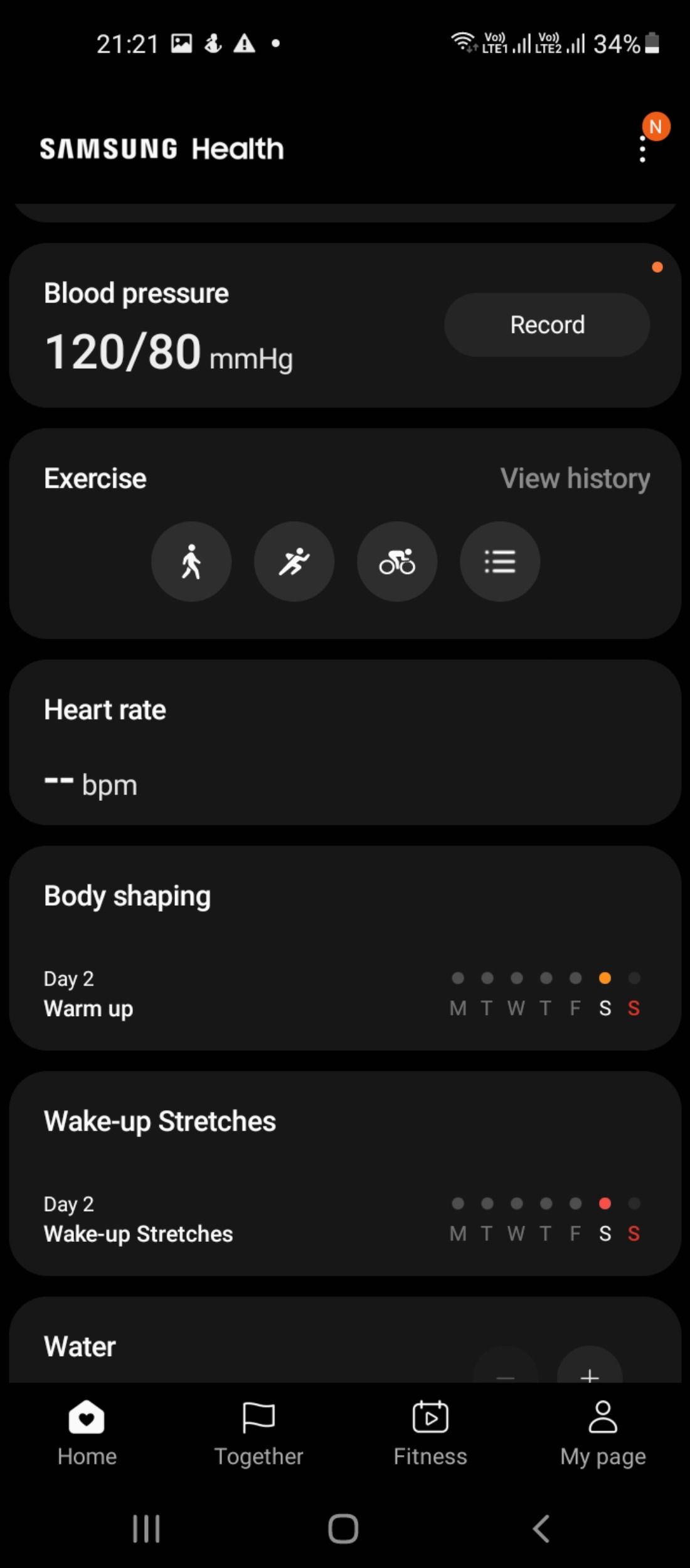 Samsung Health activity trackers 