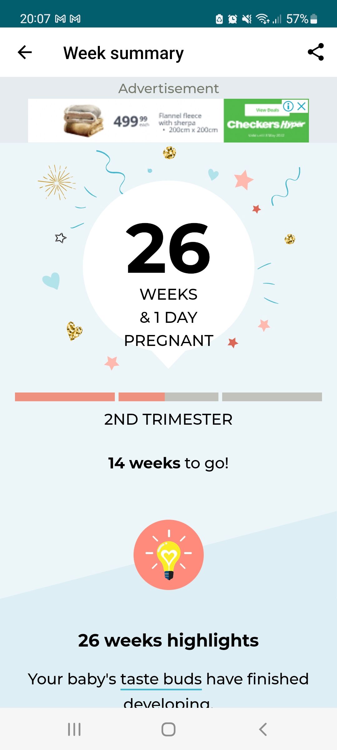 خلاصه هفته برنامه بارداری BabyCenter