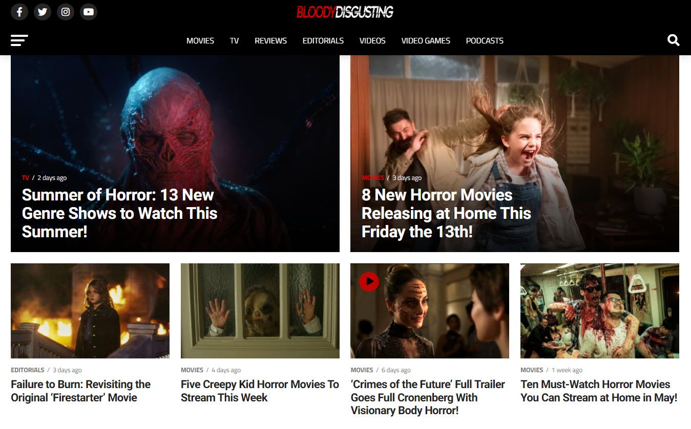 Bloody Disgusting is a website for horror fans