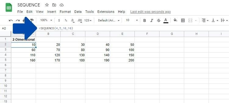 Building a 2d sequence in Google Sheets