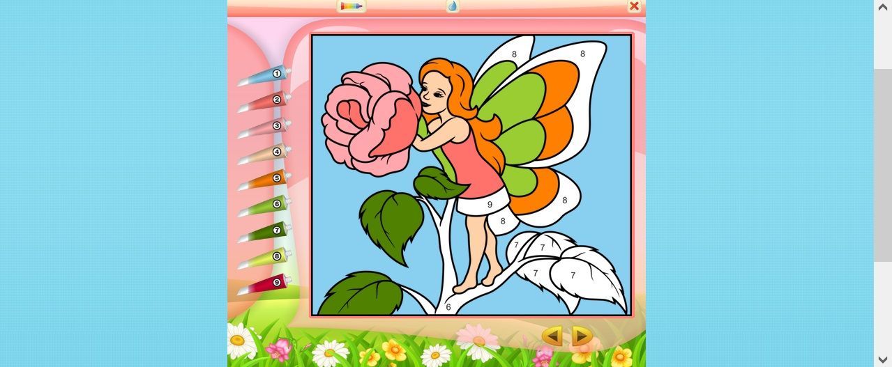 Coloring page on the Color by Numbers website