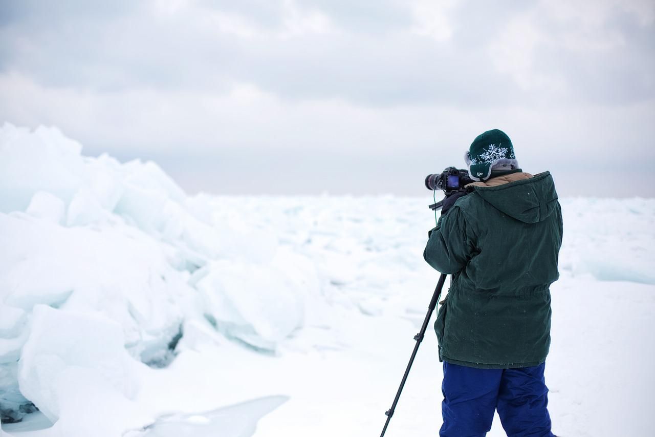 Photographer in snow