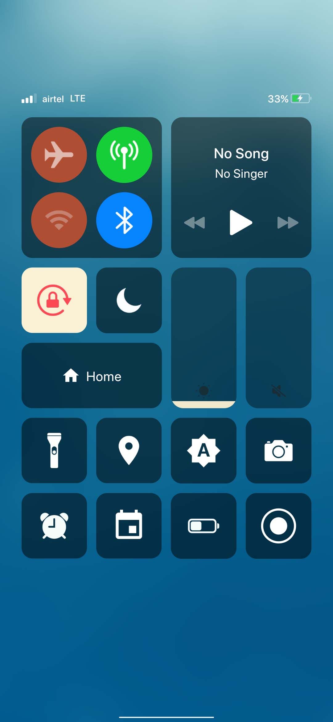 Control Center of Launcher iPhone