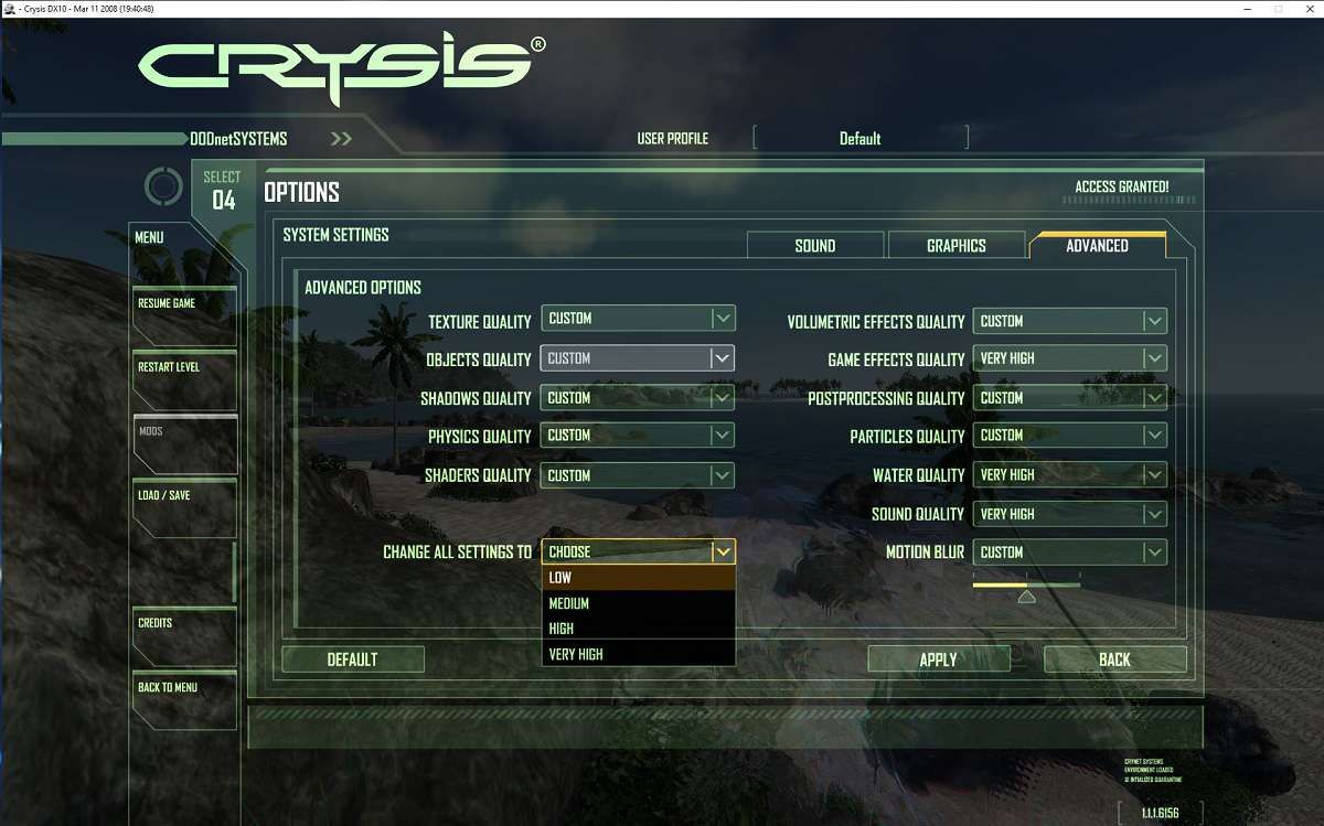 Crysis Custom Settings