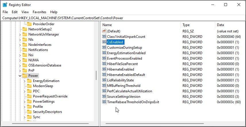 CsEnabled registry editor Windows 11