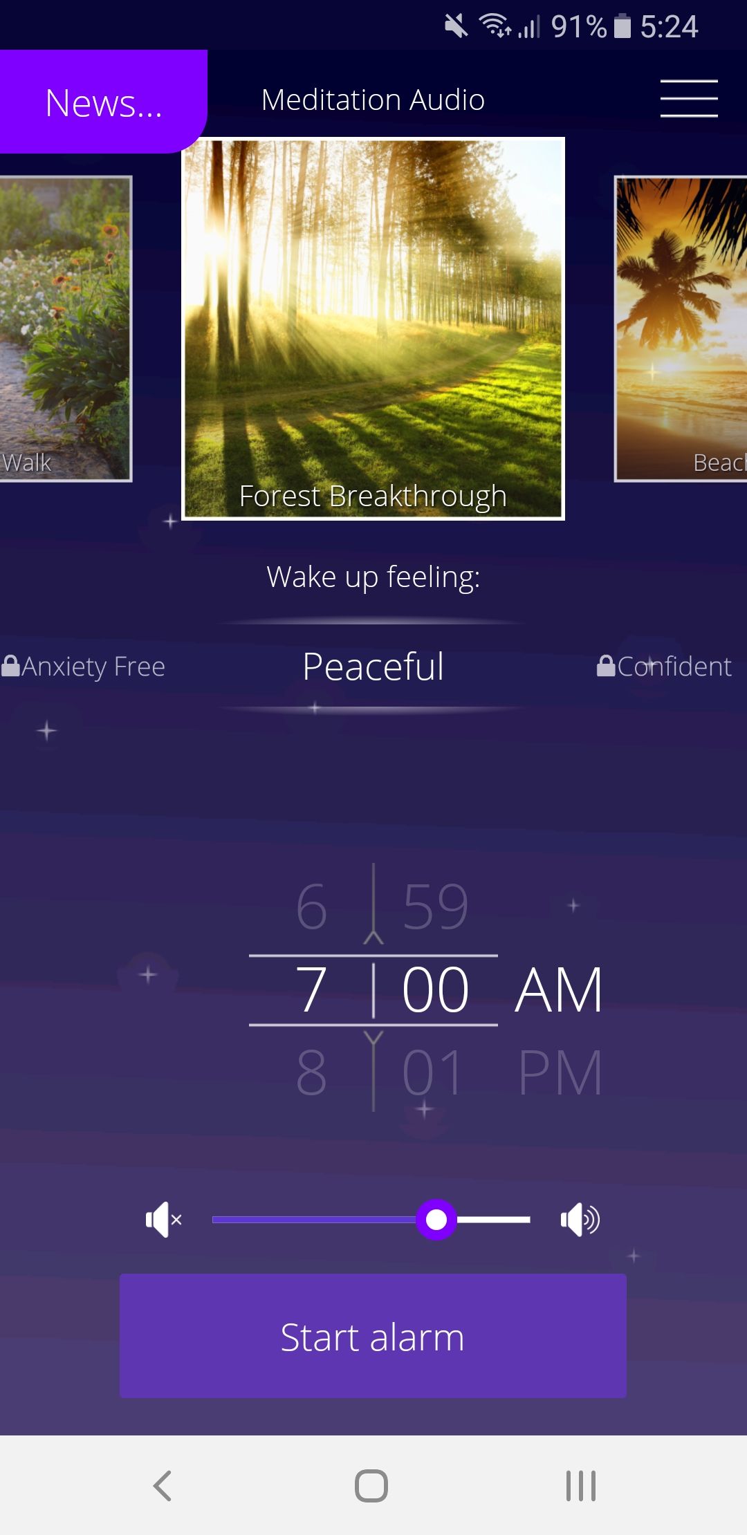 Easy Rise Alarm Clock choose meditation