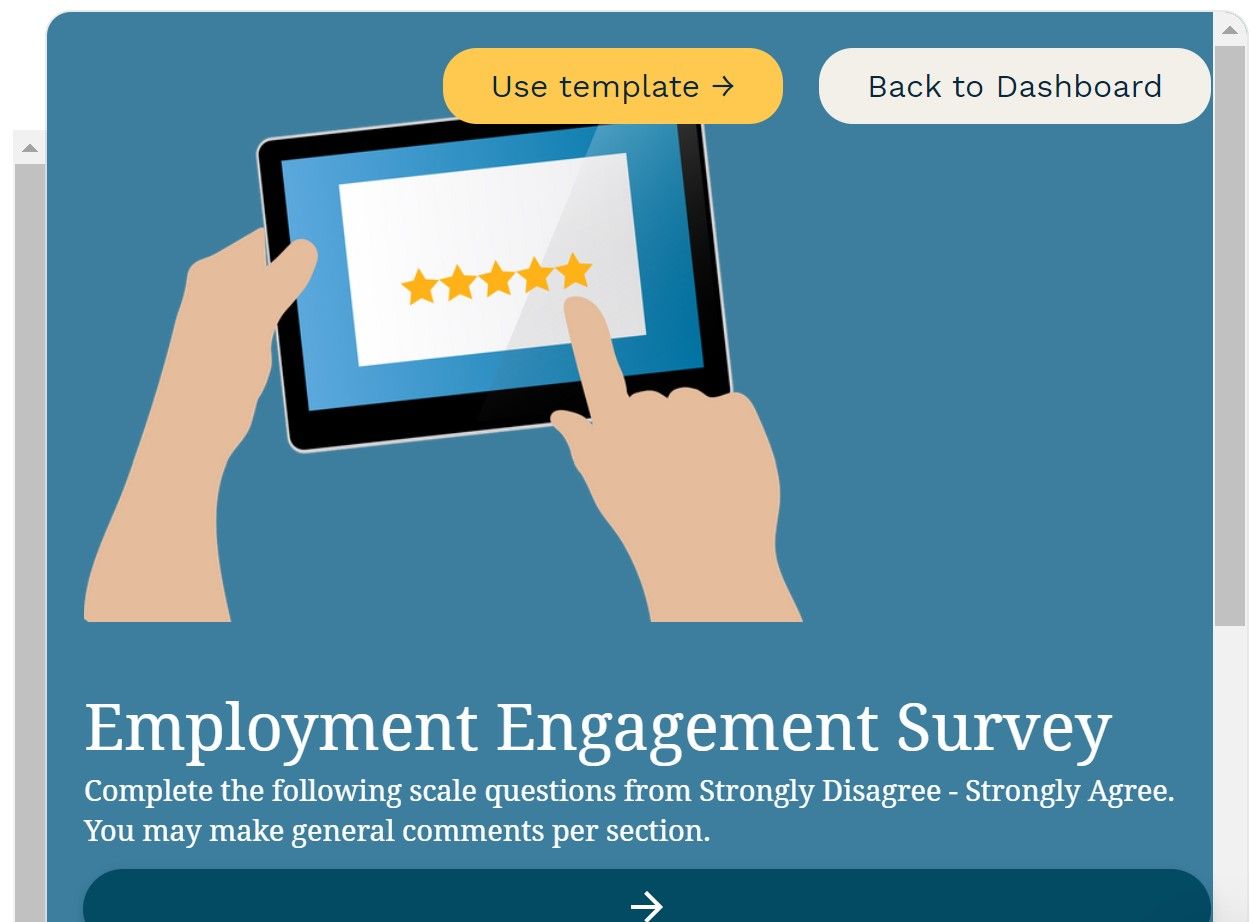 Employee engagement survey template in Paperform.