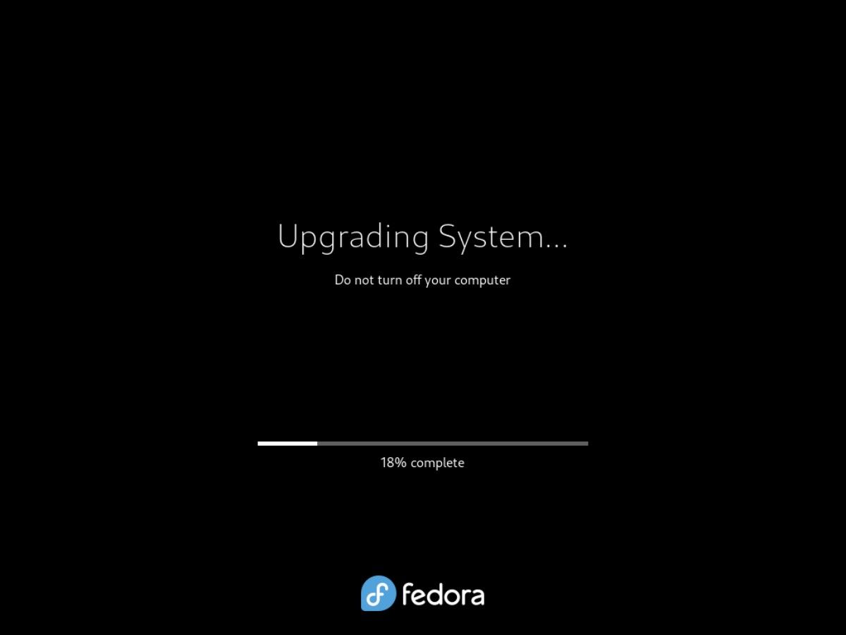 Fedora upgrade in progress