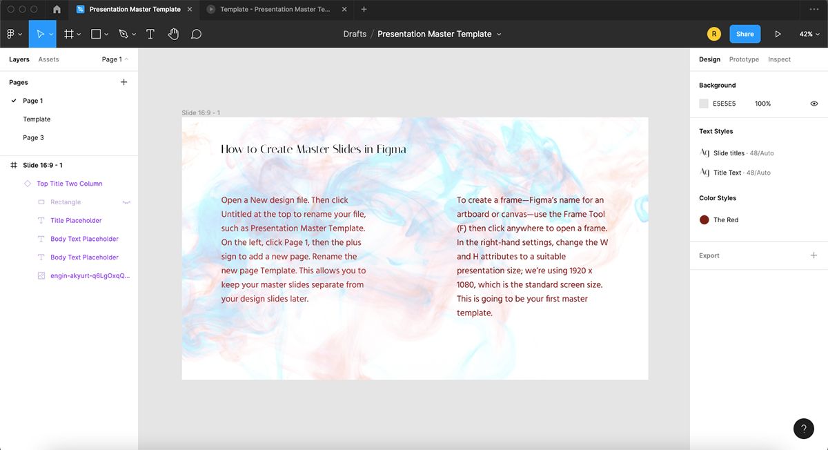 Figma final frame with updated content in layout.