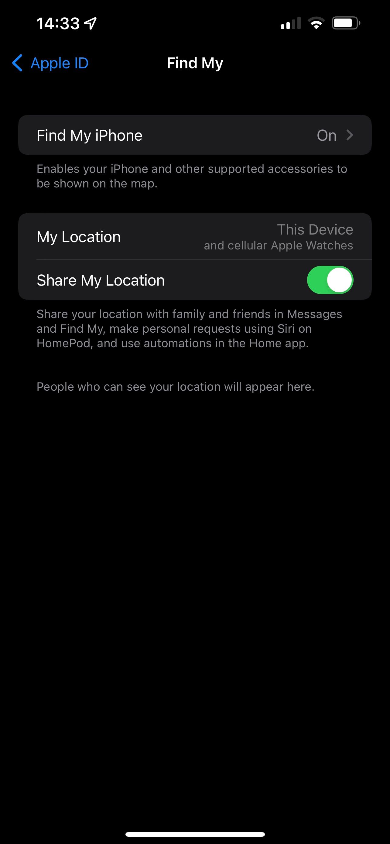 Find My Settings Home