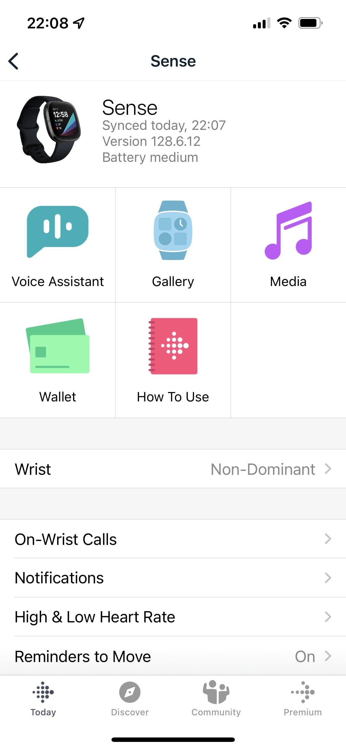 Fitbit App with Sense connected