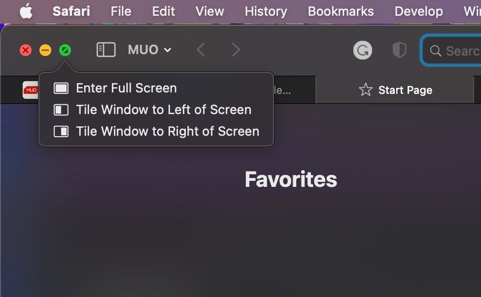 Modo de pantalla completa en Mac