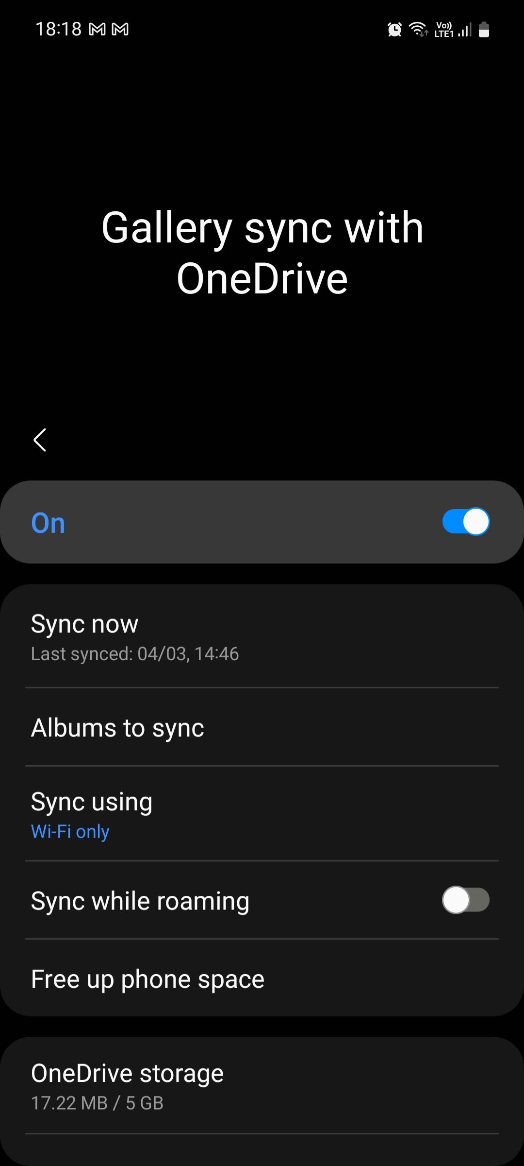 Gallery sync with OneDrive