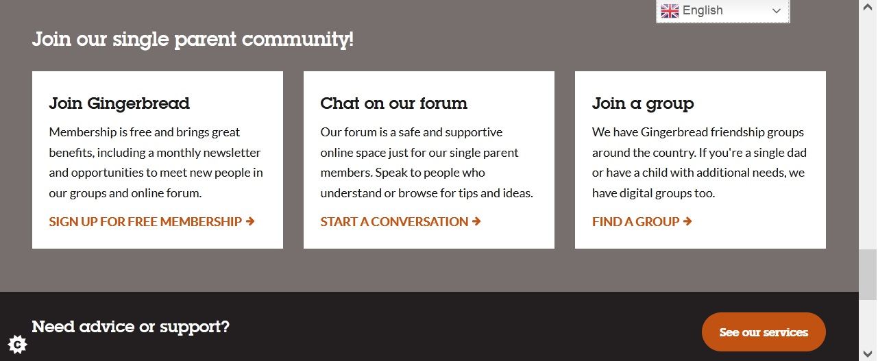 Gingerbread website information page