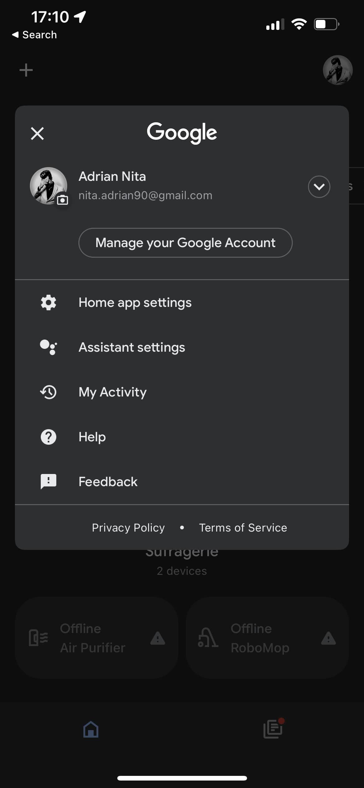 Google Home App Account
