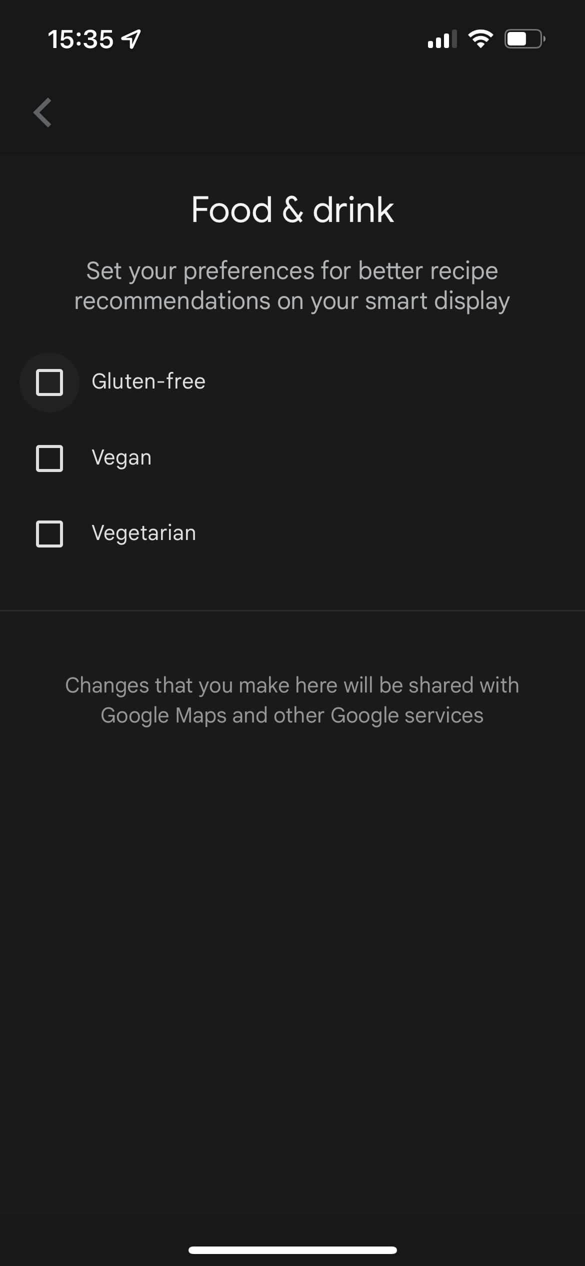 Google Home App Food & Drink