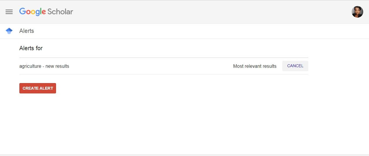 لغو یک هشدار در Google Scholar