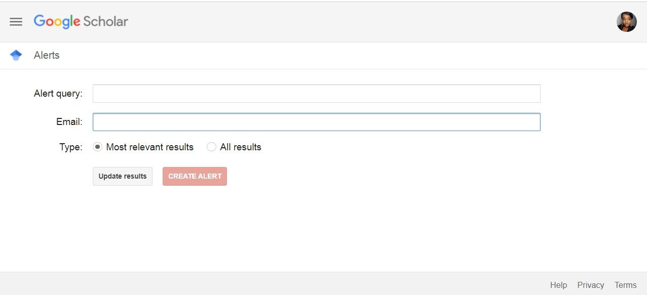 ایجاد هشدار در Google Scholar