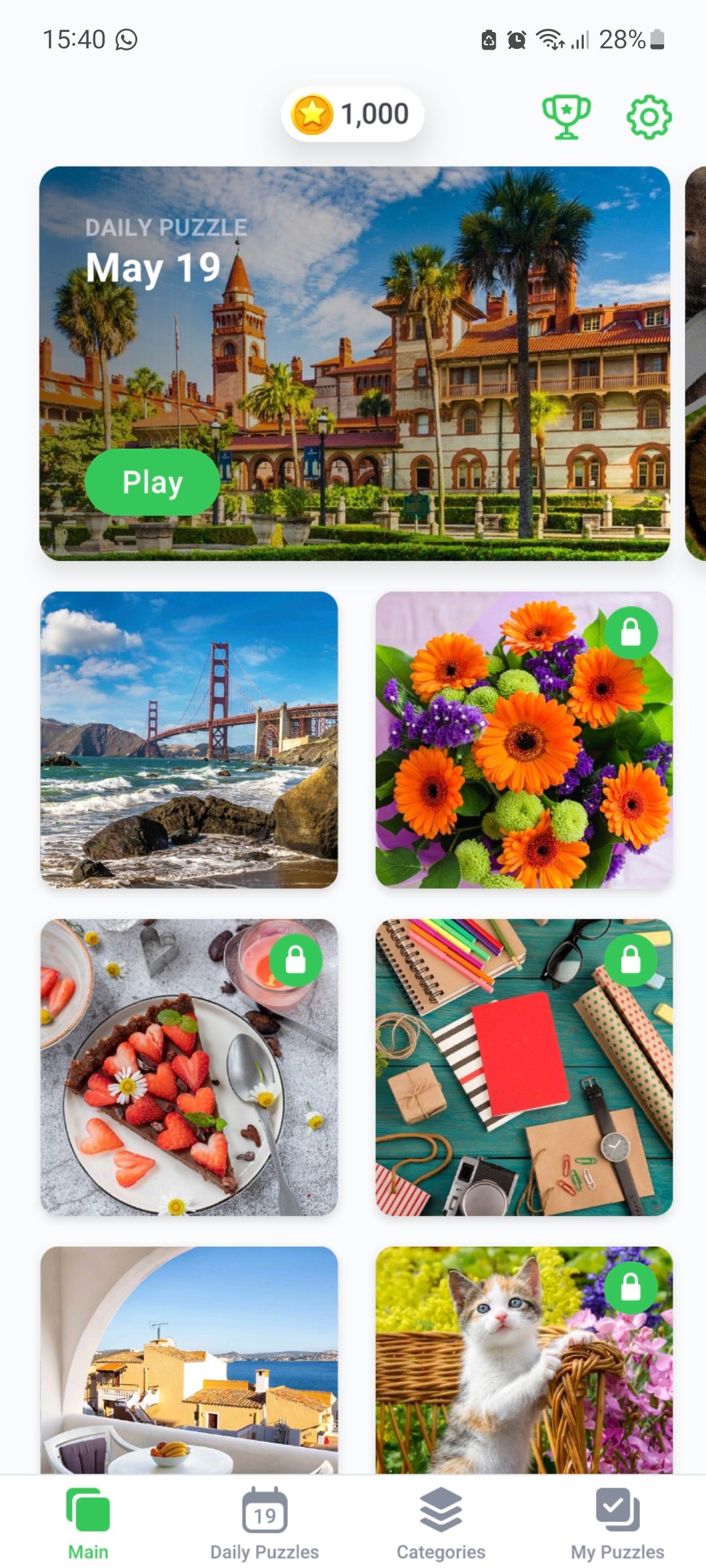 پازل روزانه بازی موبایل پازل Jigsaw Puzzles