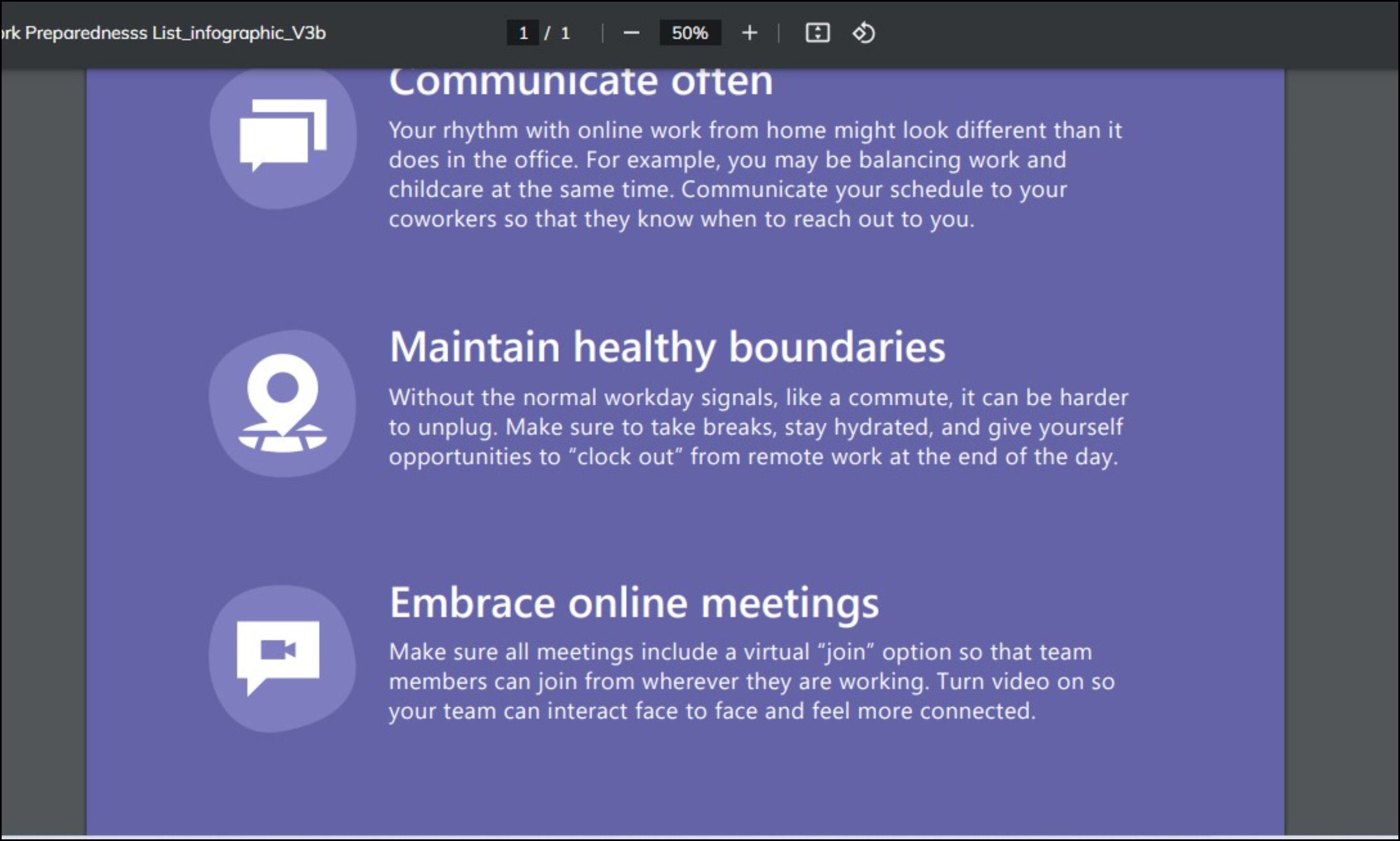 Remote work checklist by Microsoft