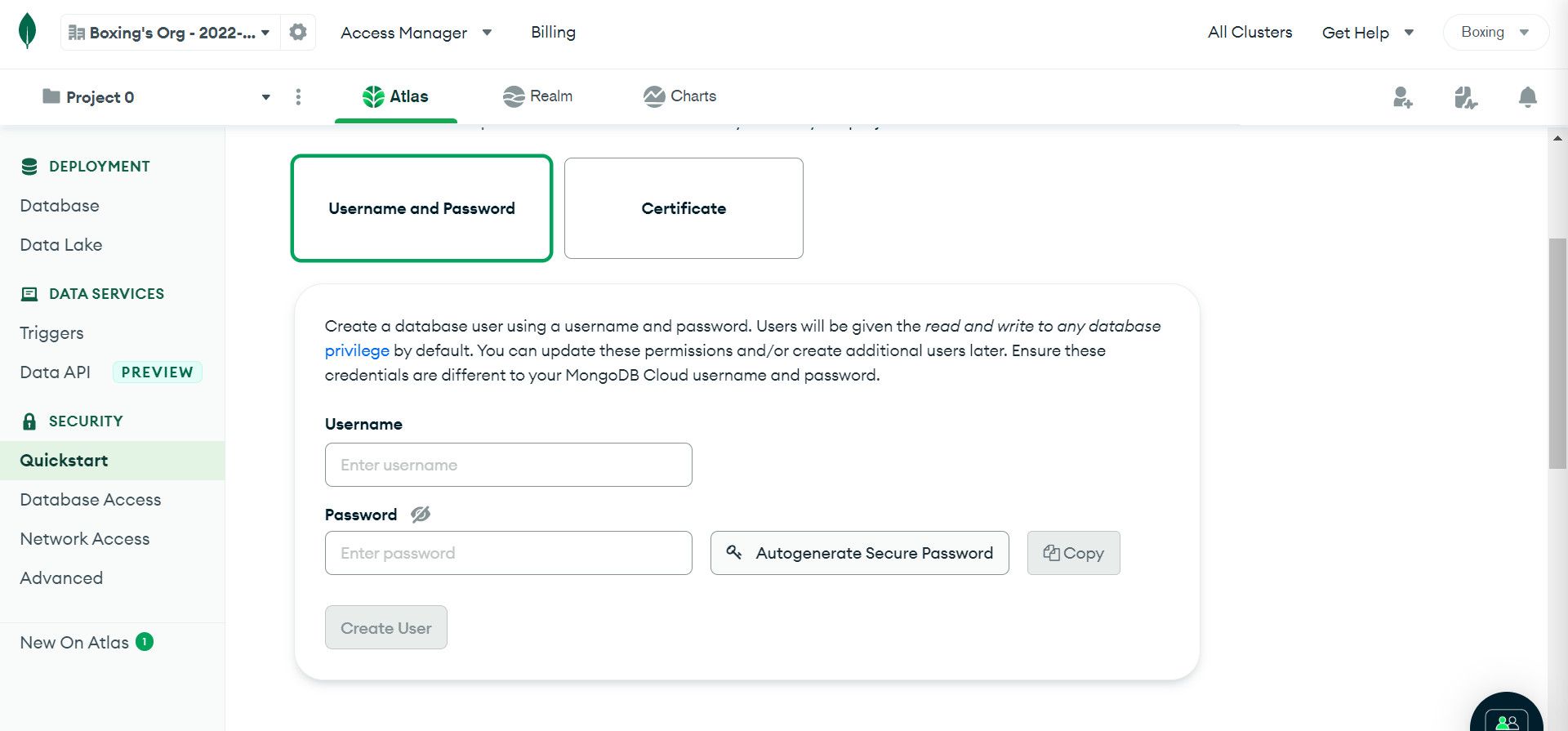 صفحه-2 تنظیمات مجوز MongoDB Atlas