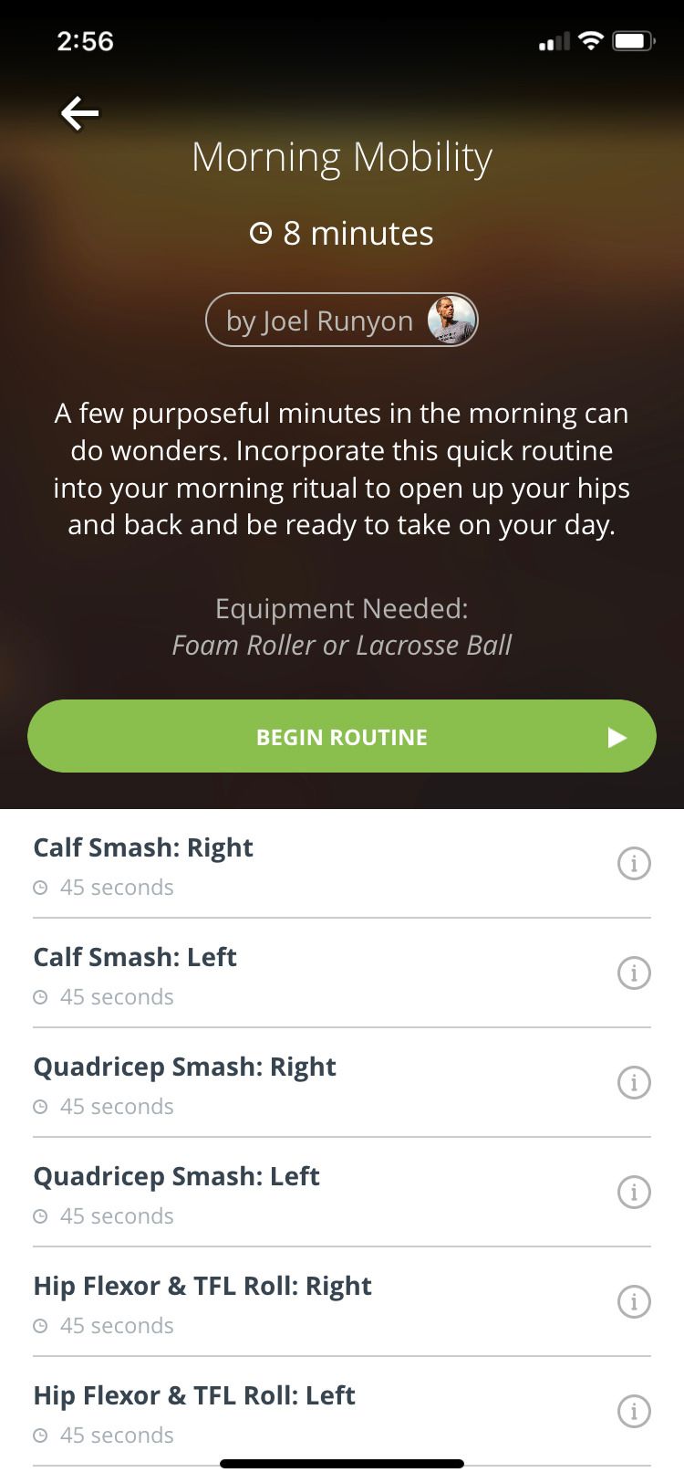 Move Well - Mobility Routines app morning mobility routine