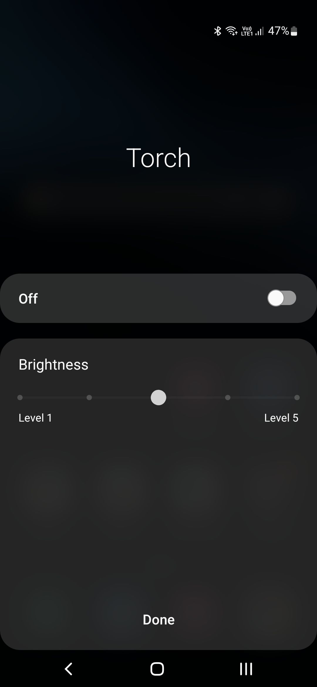 One UI 4 torch settings
