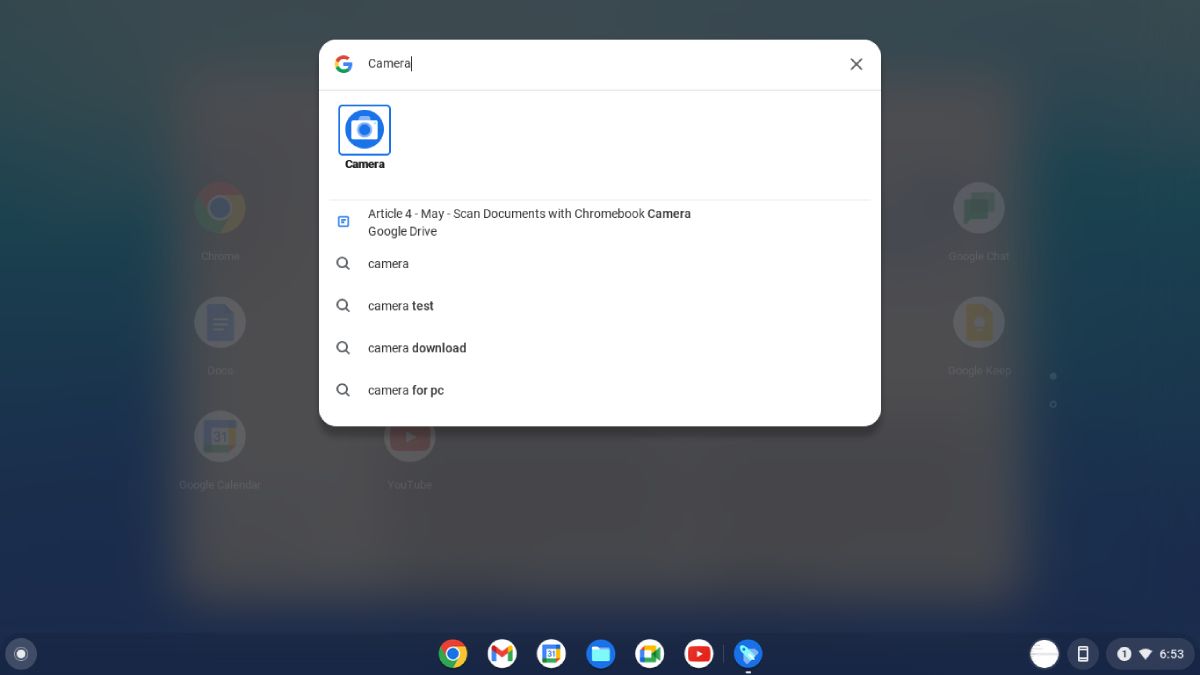 باز کردن برنامه دوربین در Chromebook