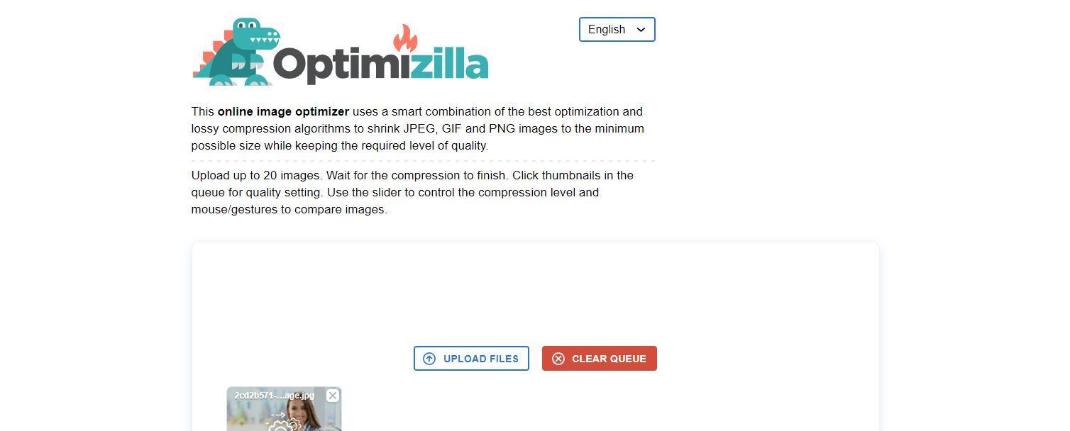 تصویری از Optimizilla در حال استفاده