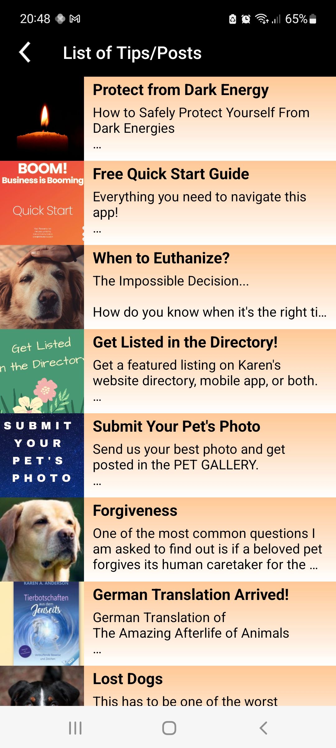 Pet loss app tips