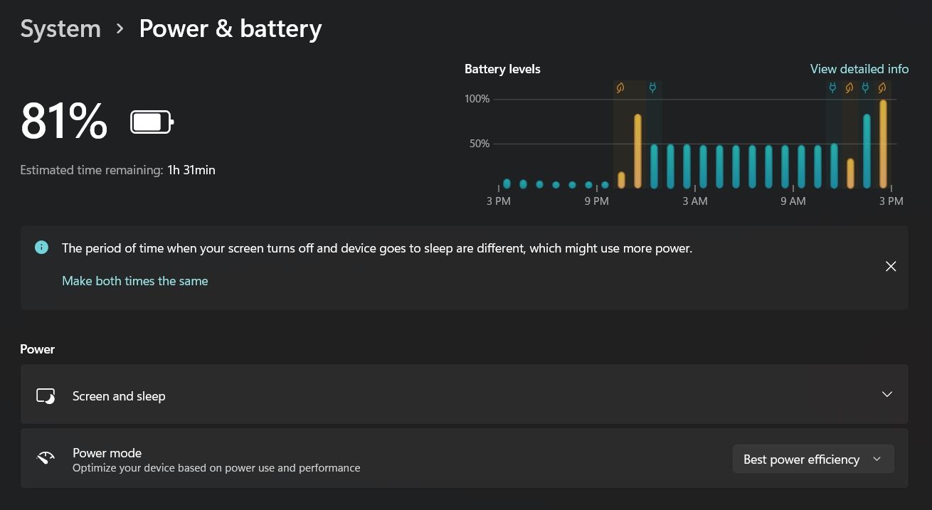 Windows 11 Power & battery
