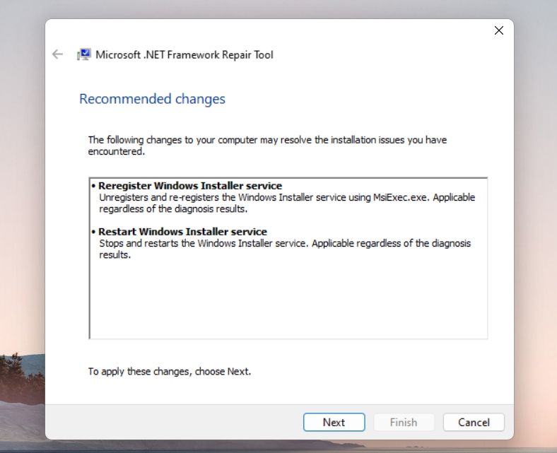 Framework Repair Tool changes screen
