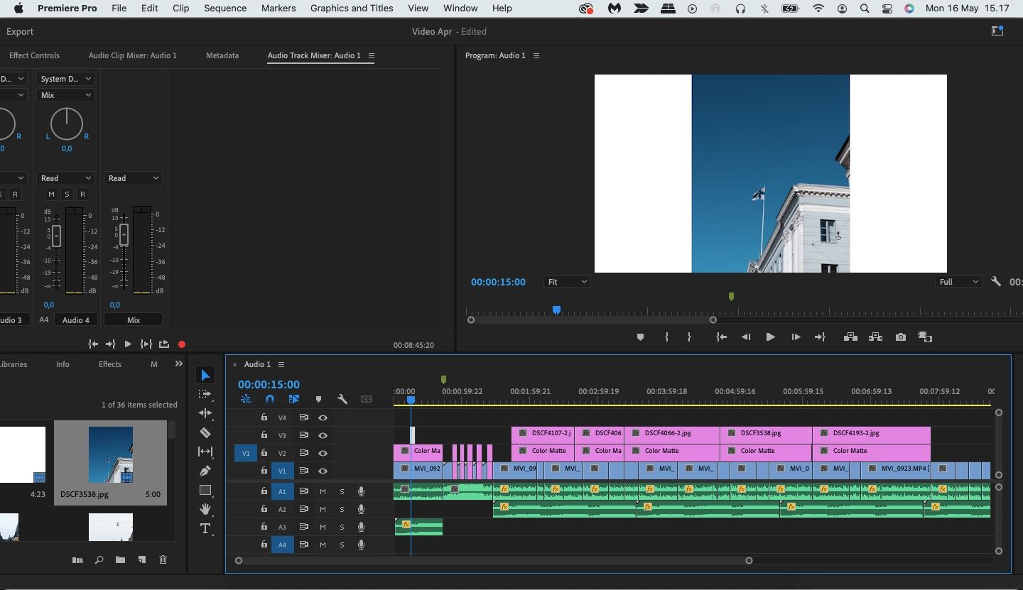 عکس یک تصویر عمودی تغییر اندازه در premiere pro