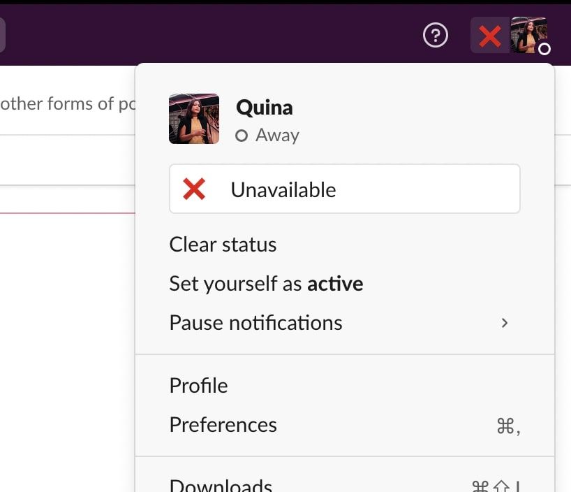 تنظیمات Slack