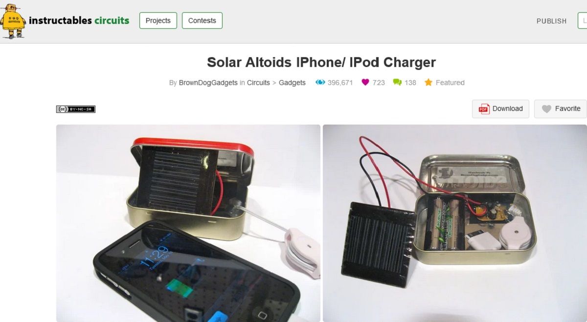 Screen grab of Solar Altoids IPhone/ IPod Charger