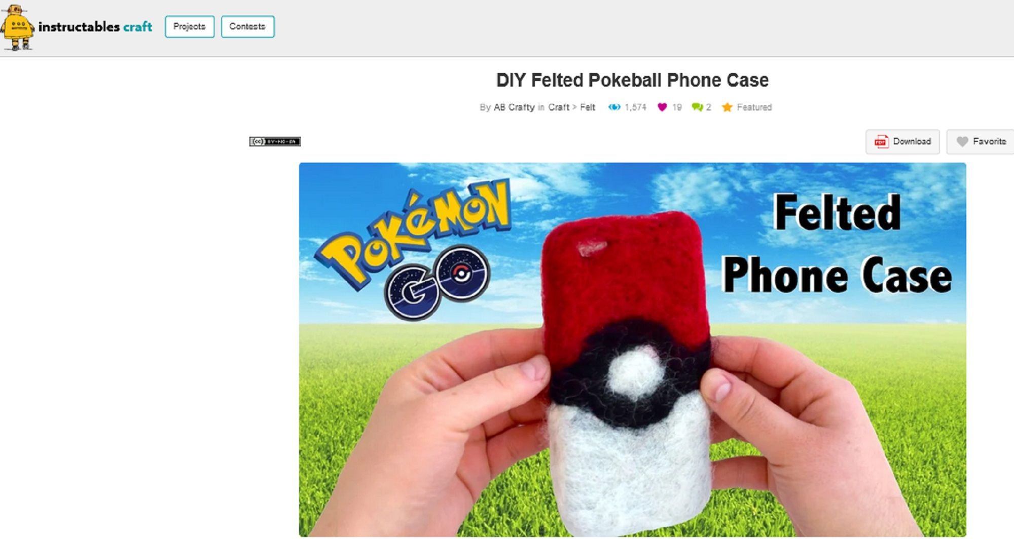 Screengrab of DIY Felted Pokeball Phone Case