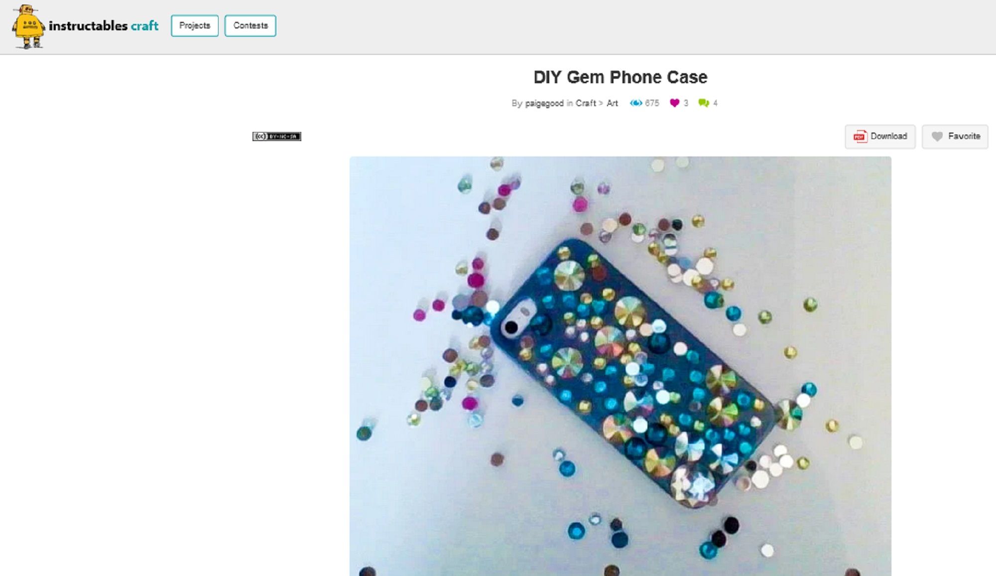 Screengrab of DIY Gem Phone Case