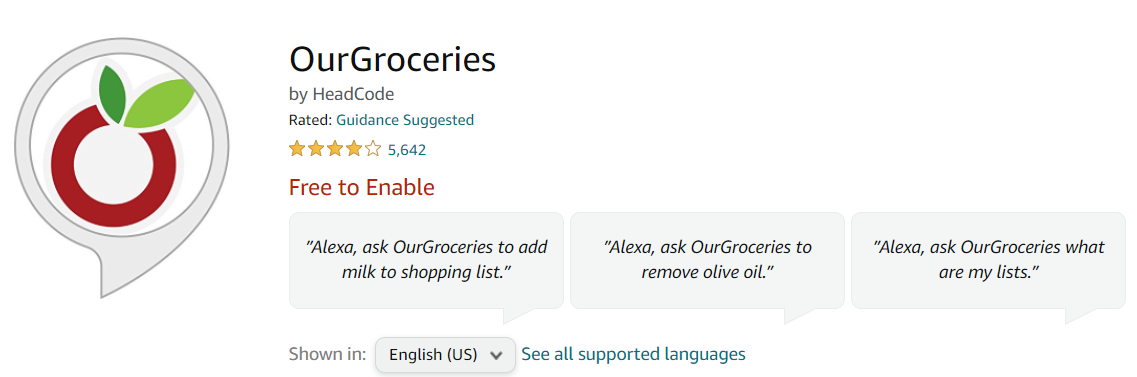 OurGroceries Alexa Skill