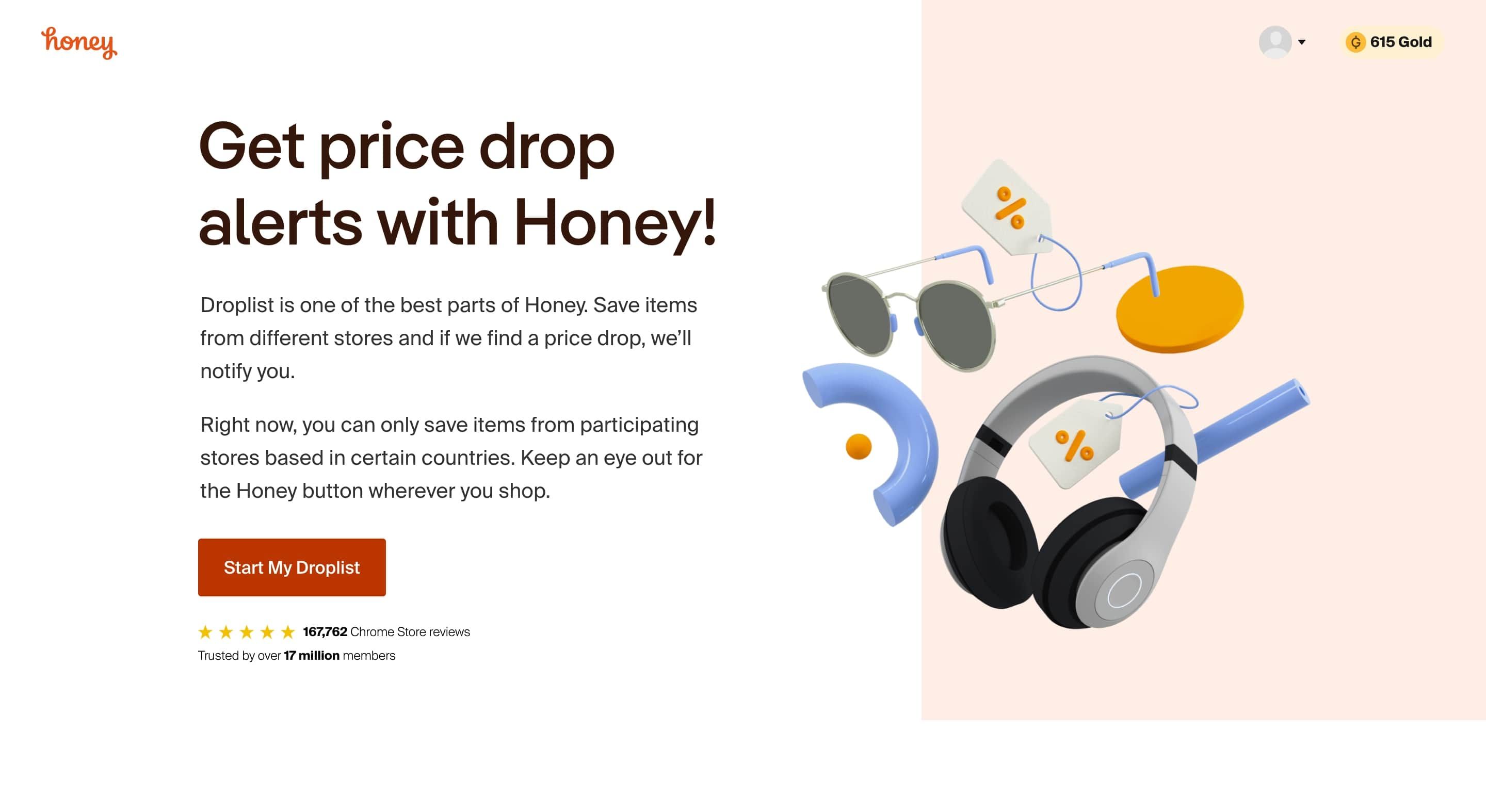 Get price alert drops with Honey screenshot