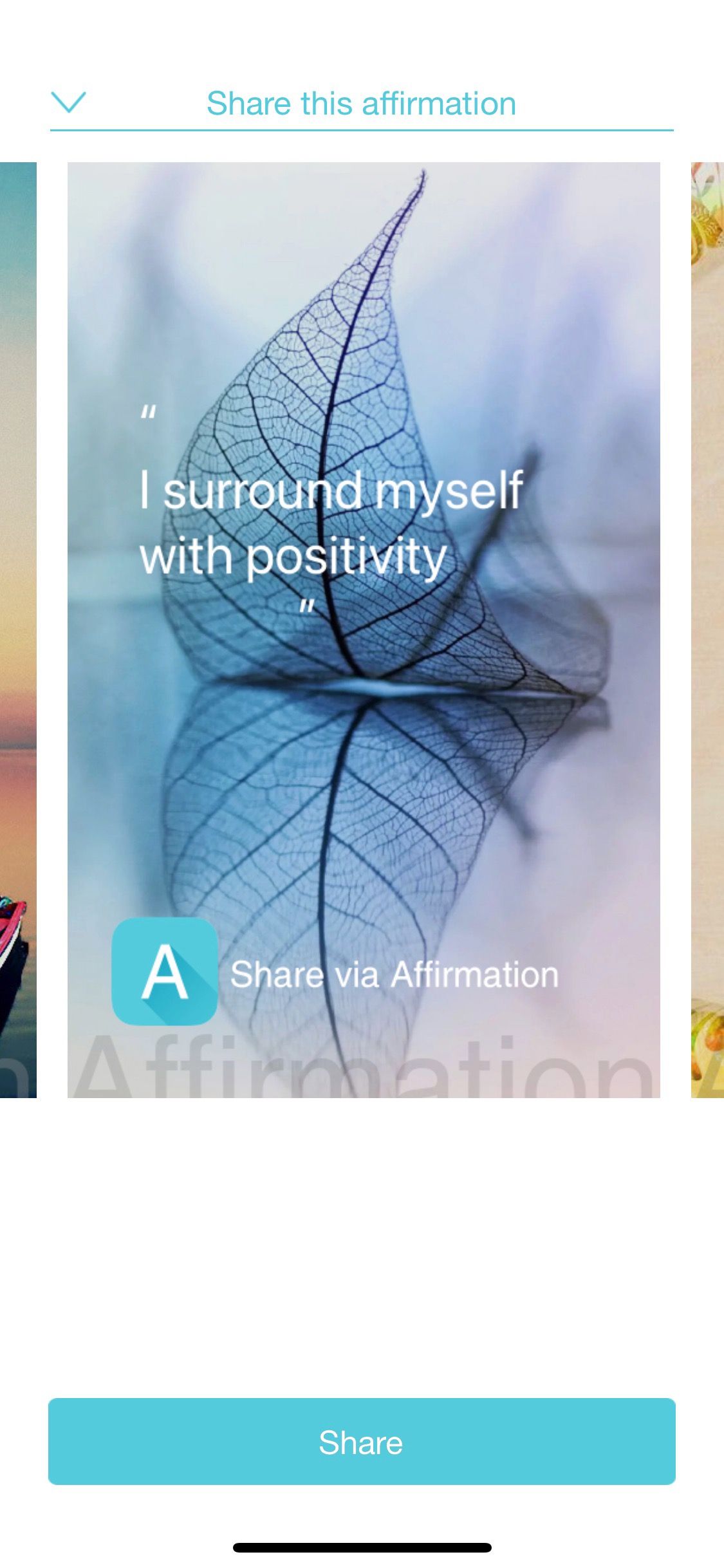 تصویری از برنامه Affirmations که صفحه اشتراک 3 را نشان می دهد