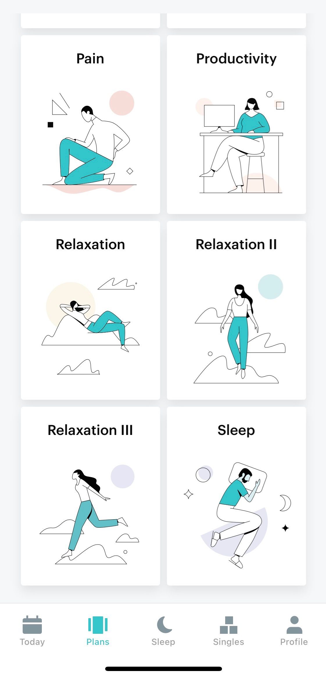 Screenshot of Balance app showing meditation plans 2