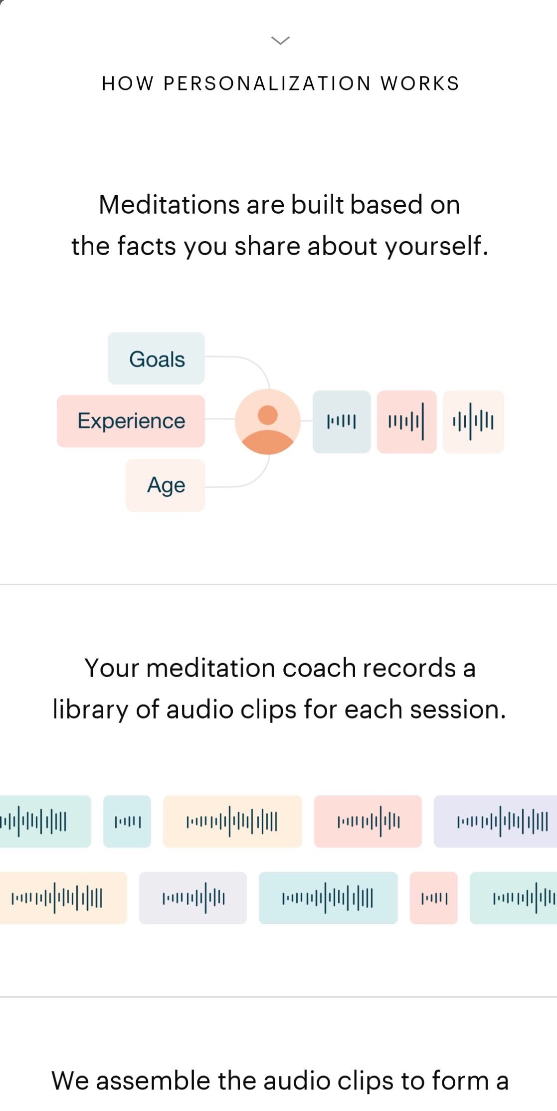 Screenshot of Balance app showing personalization program 2
