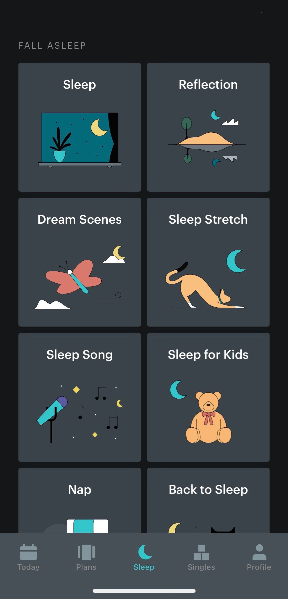 Screenshot of Balance app showing sleep feature 1
