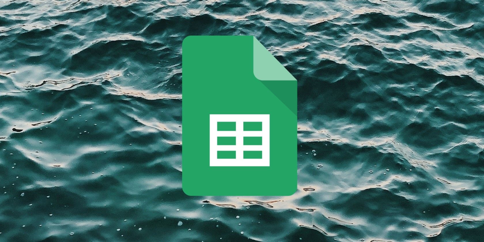 The Google Sheets Logo on a water based background
