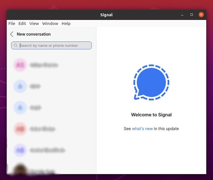 Signal UI screen in Linux