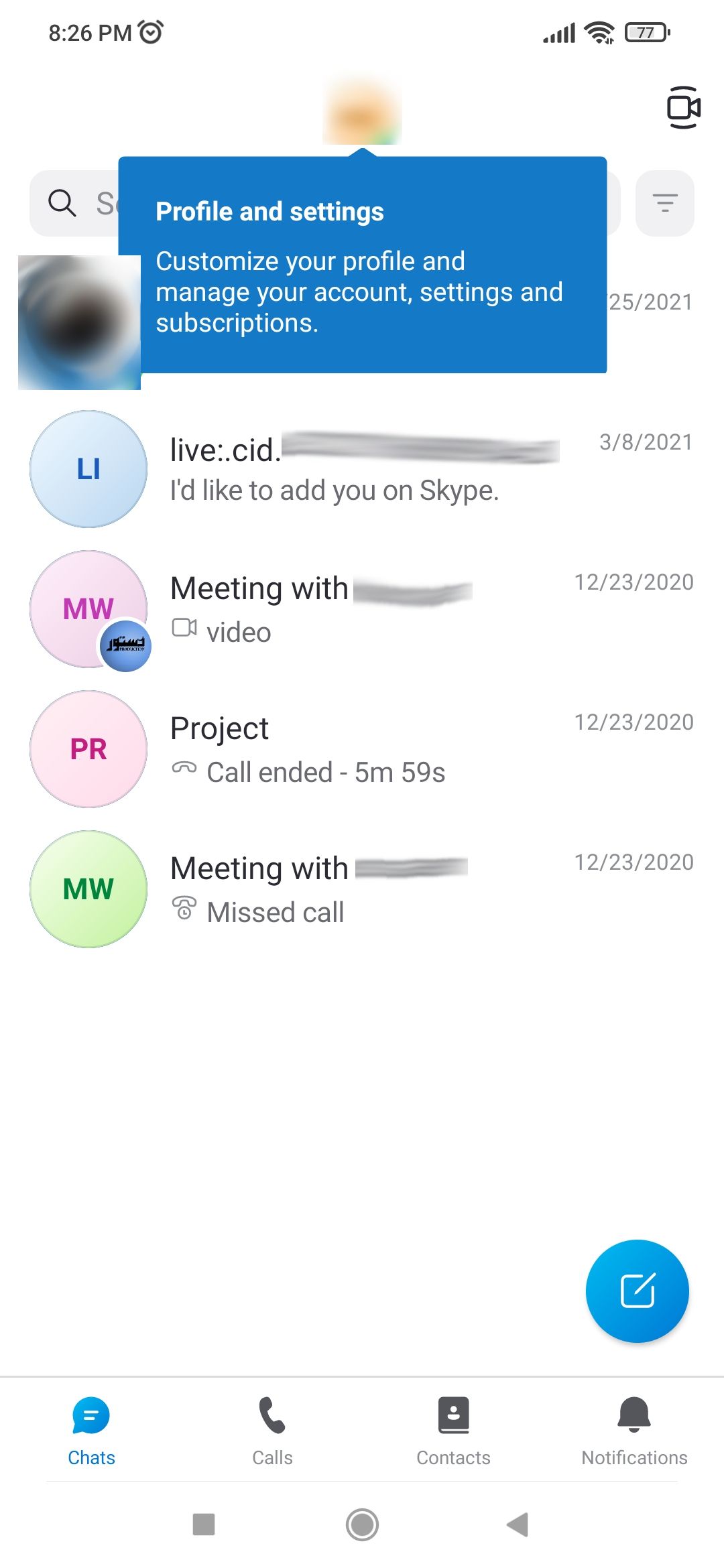 Skype - Chats