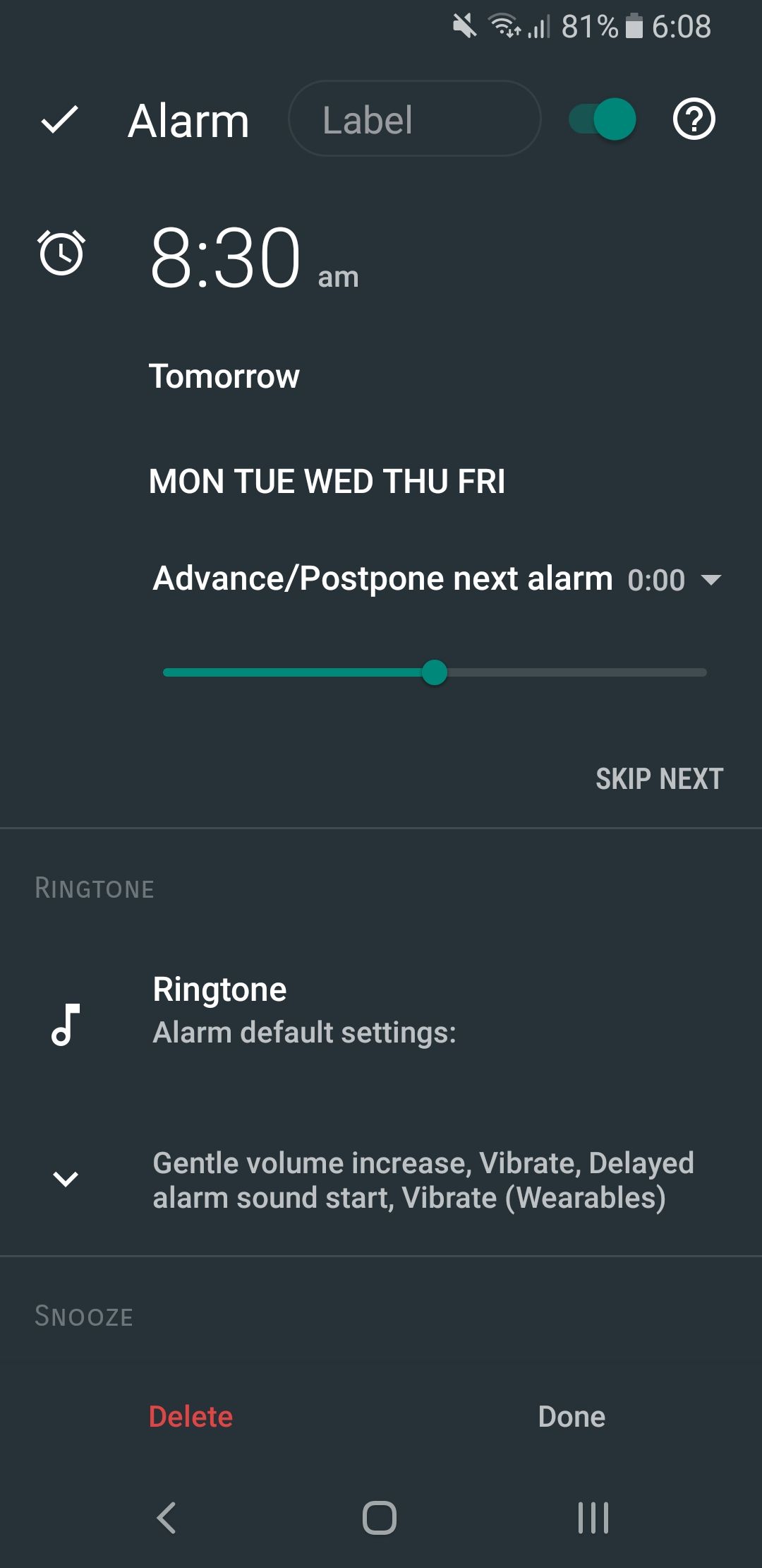 Sleep as Android set alarm