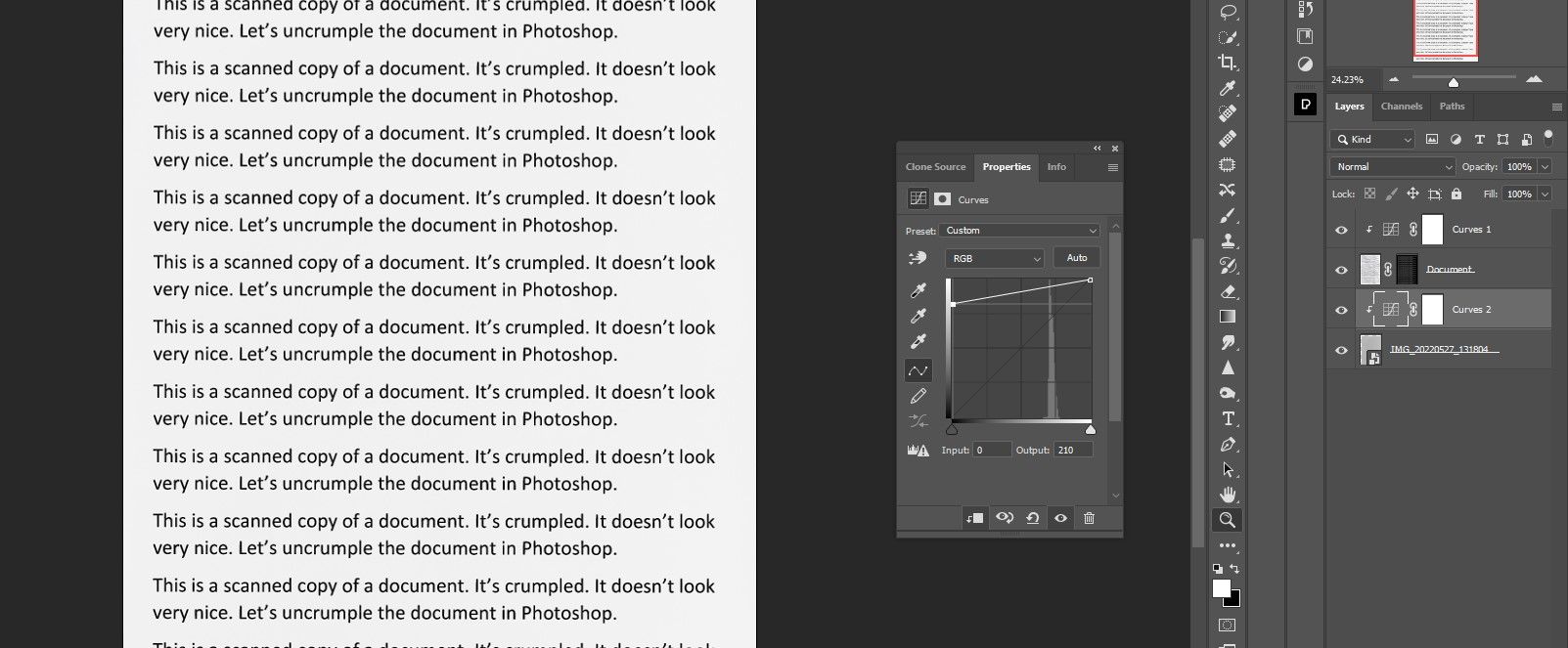 How to Uncrumple Scanned Documents in