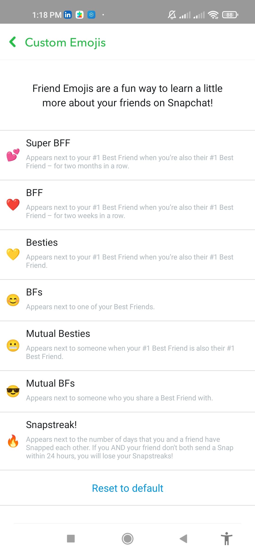 Friend Emojis list